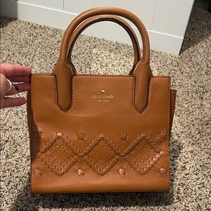 Kate Spade Tan Satchel with Woven Detail